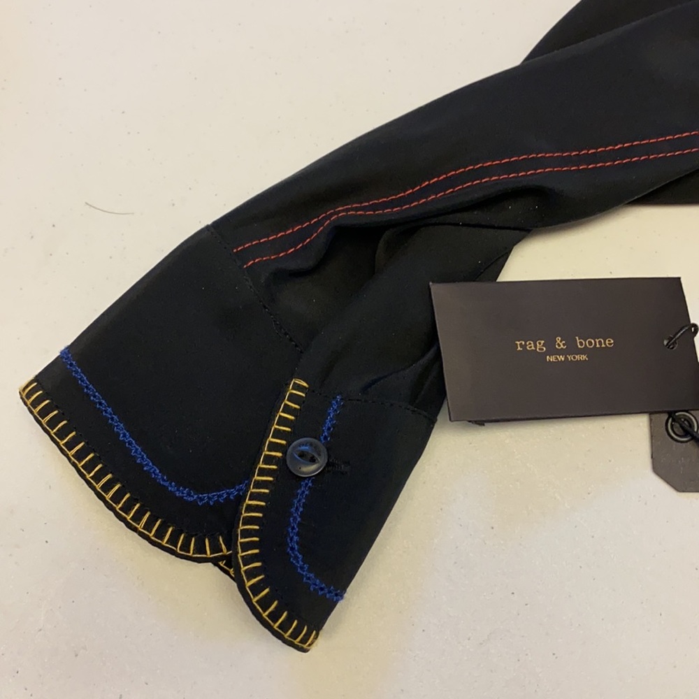 NWT rag & bone black silk blouse